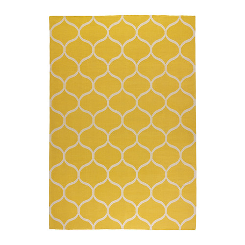 stockholm-rug-flatwoven-yellow-IKEA - designing a dining room - thediybungalow.com