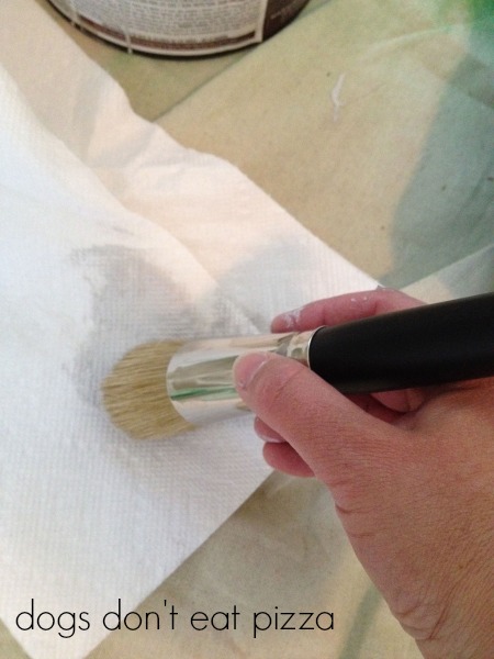 Use a dry brush technique for the stencil when close to the trim or ceiling - thediybungalow.com