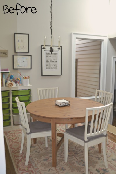 beige breakfast room before - Dogs Don't Eat Pizza