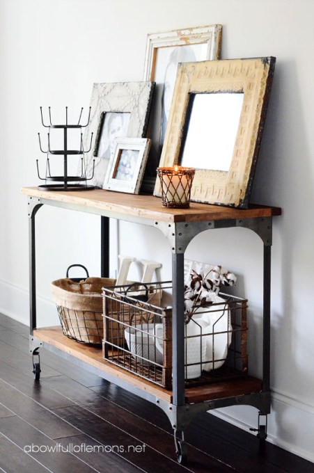 Industrial shelving and crates from A Bowl Full of Lemons blog - Five ways to add industrial style to your home - thediybungalow.com