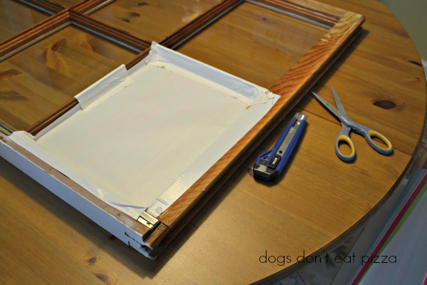 attach paper with duct tape
