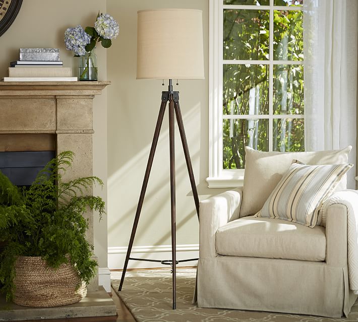 Pottery Barn tripod floor lamp