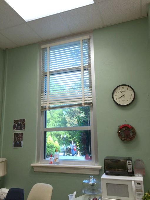 Before the teachers' lounge renovation - this space needed some help! - thediybungalow.com