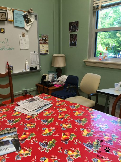 Before the teachers' lounge renovation - this space needed some help! - thediybungalow.com