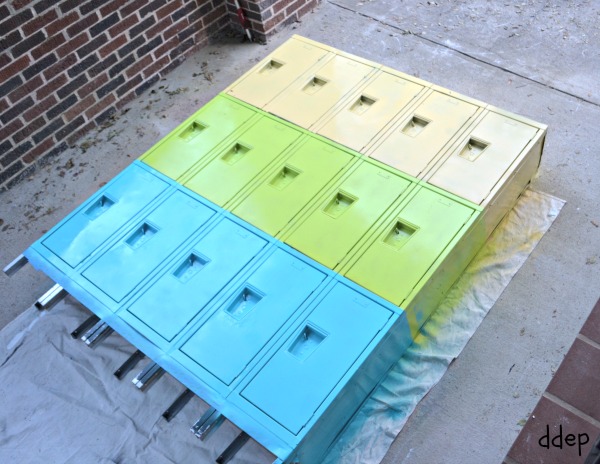 Repurposing Old Lockers for Storage - thediybungalow.com