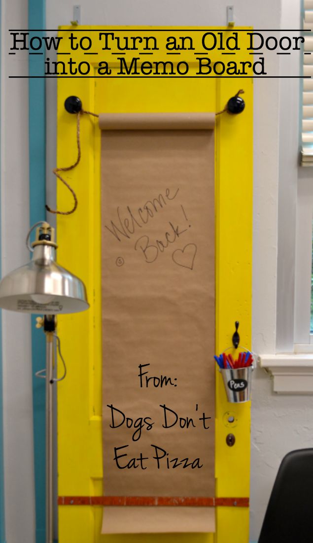 How to turn an old door into a memo board - thediybungalow.com
