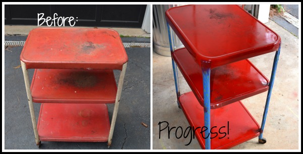 Industrial kitchen cart into bar cart - thediybungalow.com