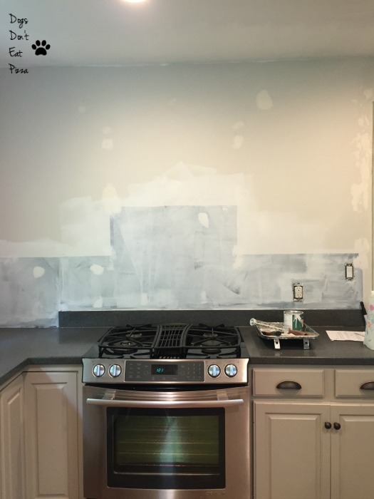 chalkboard paint and spackling sanded and primed - how to prepare walls for painting - Dogs Don't Eat Pizza