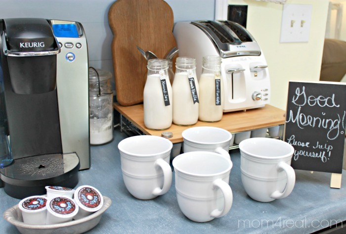 coffee bar for guests - Mom4Real