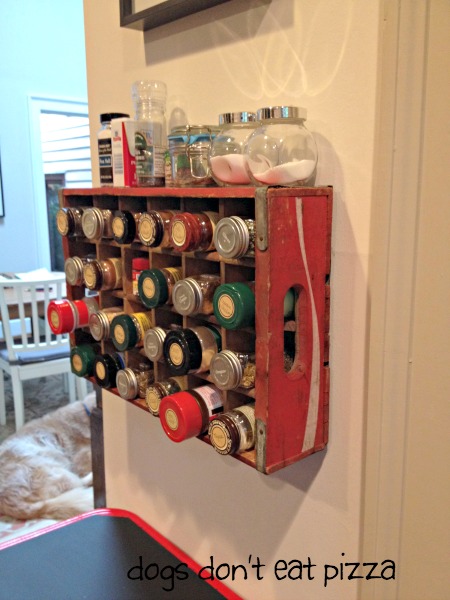 Use a vintage Coke crate as spice rack - Dogs Don't Eat Pizza