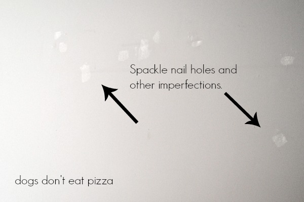 spackling over nail holes - how to prepare walls for painting - Dogs Don't Eat Pizza