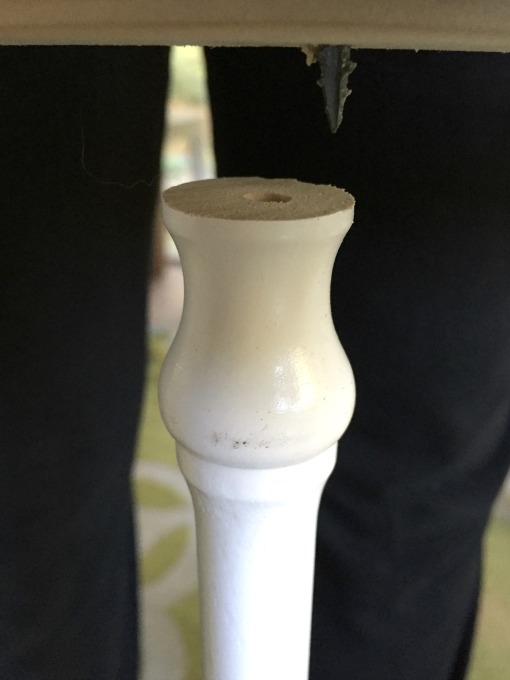 Screw through board part way first - Five Ways to Repurpose Stair Spindles - thediybungalow.com