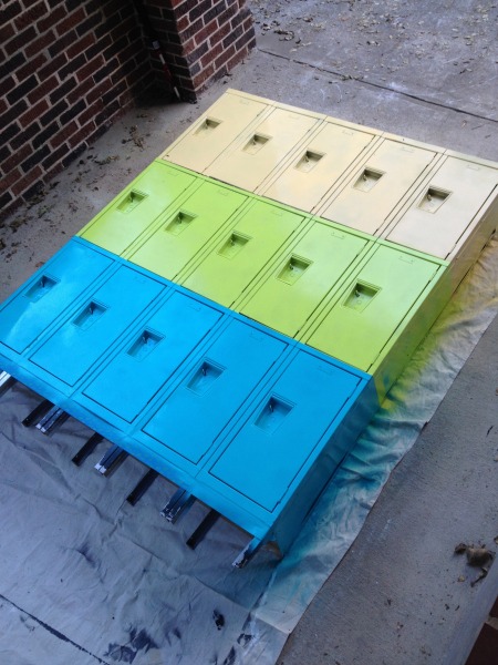 painted lockers - thediybungalow.com