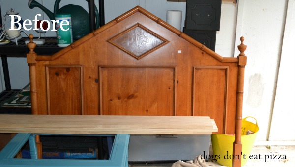 How to make a bench from an old headboard - thediybungalow.com