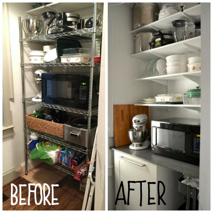 Kitchen Pantry Organized Before and After - thediybungalow.com