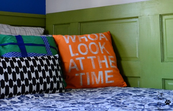 favorite pillow - guest room - Dogs Don't Eat Pizza