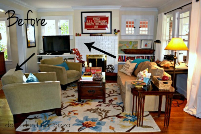 before picture of living room - Dogs Don't Eat Pizza