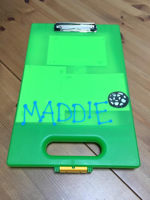 How to make sure your kids write home from camp - clipboard with storage - thediybungalow.com