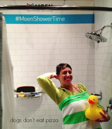 Dogs Don't Eat Pizza in the Moen shower at Haven