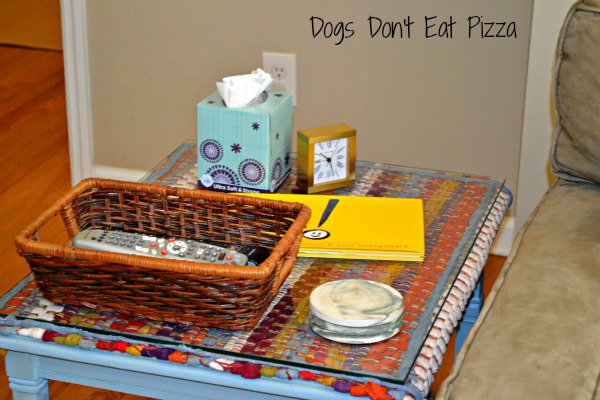 finished table with glass top