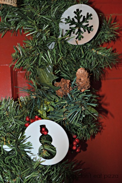 cupcake stencils on wreath up close - Dogs Don't Eat Pizza