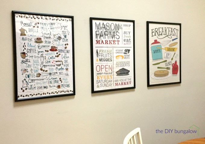Tea towels framed as art - thediybungalow.com