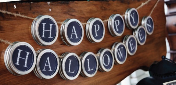 Celebrating Everyday Life - Halloween banner with jar lids
