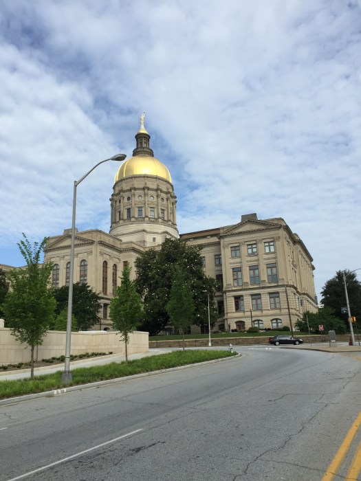 The Gold Dome of the GA Capital before the finish line - Dogs Don't Eat Pizza