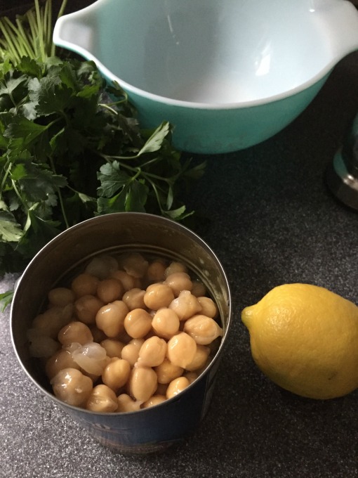 Ingredients for Lemony Chickpea Salad - thediybungalow.com