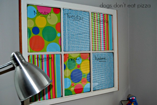 Memo board from old window - thediybungalow.com