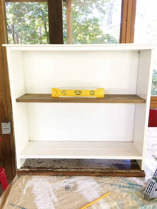 Drawer turned into cabinet with base and shelf added - thediybungalow.com