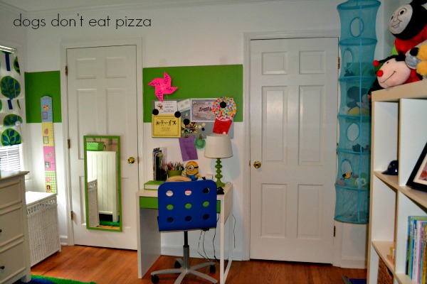 daughter's room rearranged - desk side - Dogs Don't Eat Pizza