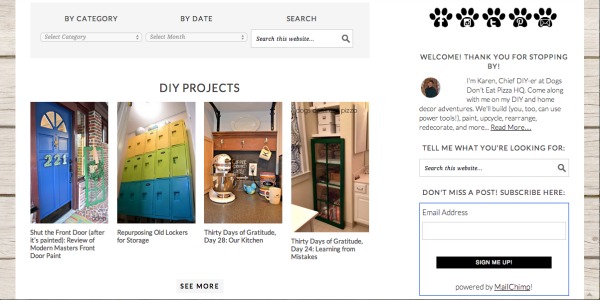 project index screen shot