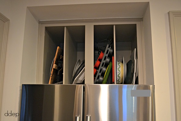 cabinet over refrigerator - kitchen - thediybungalow.com