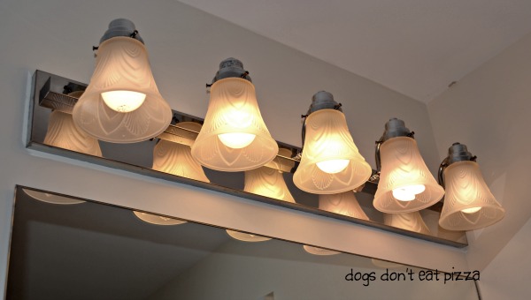 before victorian light shades in bathroom - update bathroom lighting - thediybungalow.com