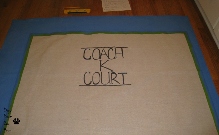 using a sharpie for lettering on dropcloth curtains - Dogs Don't Eat Pizza