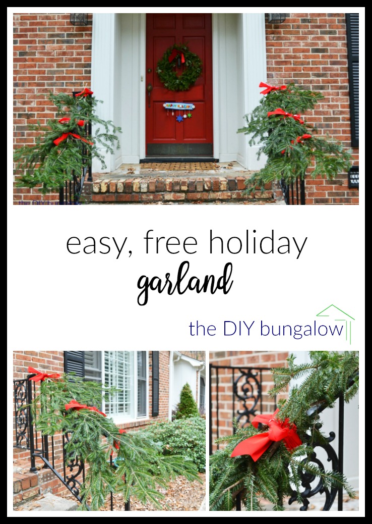 Easy free holiday garland perfect for holiday decorating - thediybungalow.com