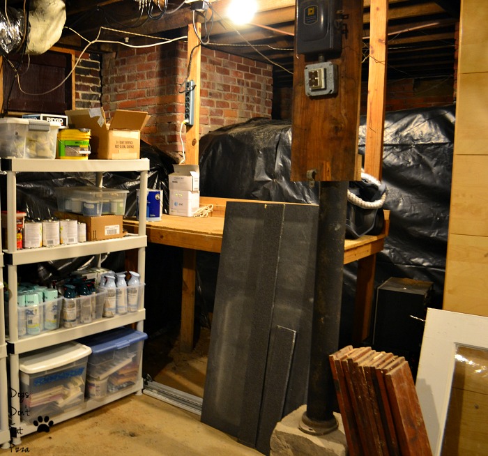 Putting things near where I use them as how to organize an unfinished basement - thediybungalow.com