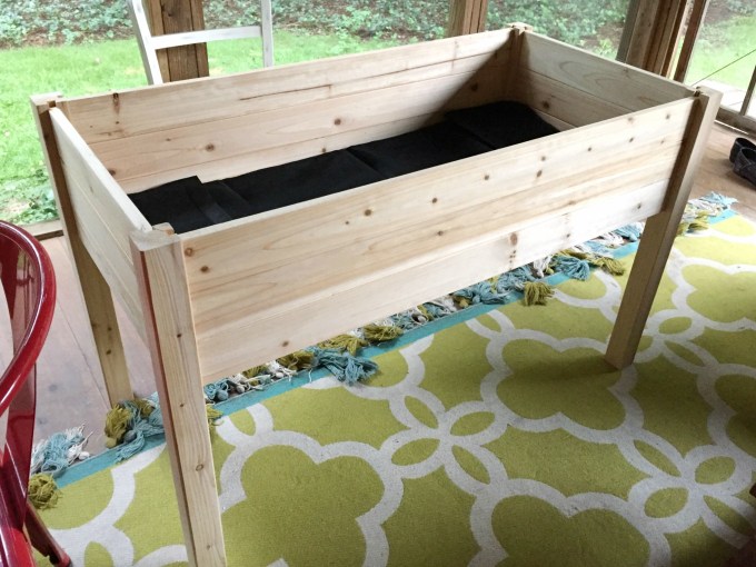 This raised garden bed took me about thirty minutes to build - thediybungalow.com