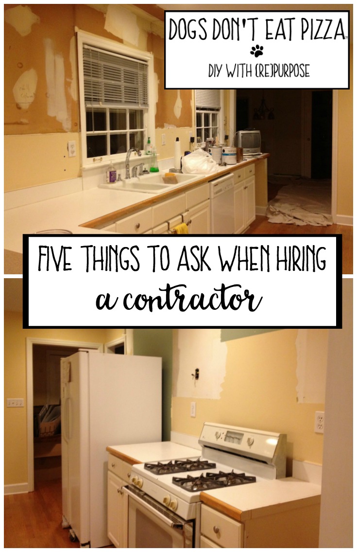 Hiring a contractor can be difficult, but not if you ask the right questions - here are five things to ask when hiring a contractor - thediybungalow.com